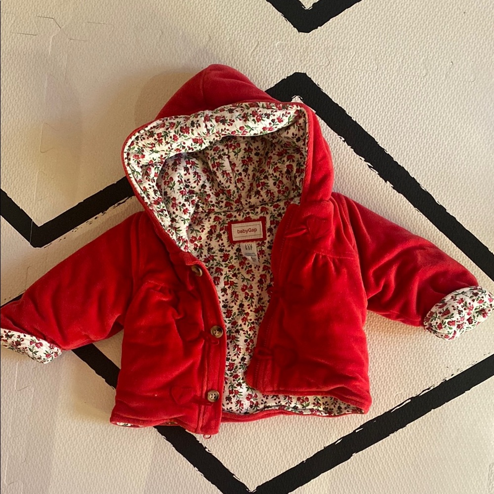 GAP Kids Red Floral Lined Jacket